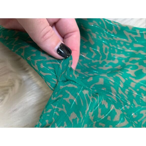 Banana Republic green and beige patterned dress Size 2 - Picture 8 of 8